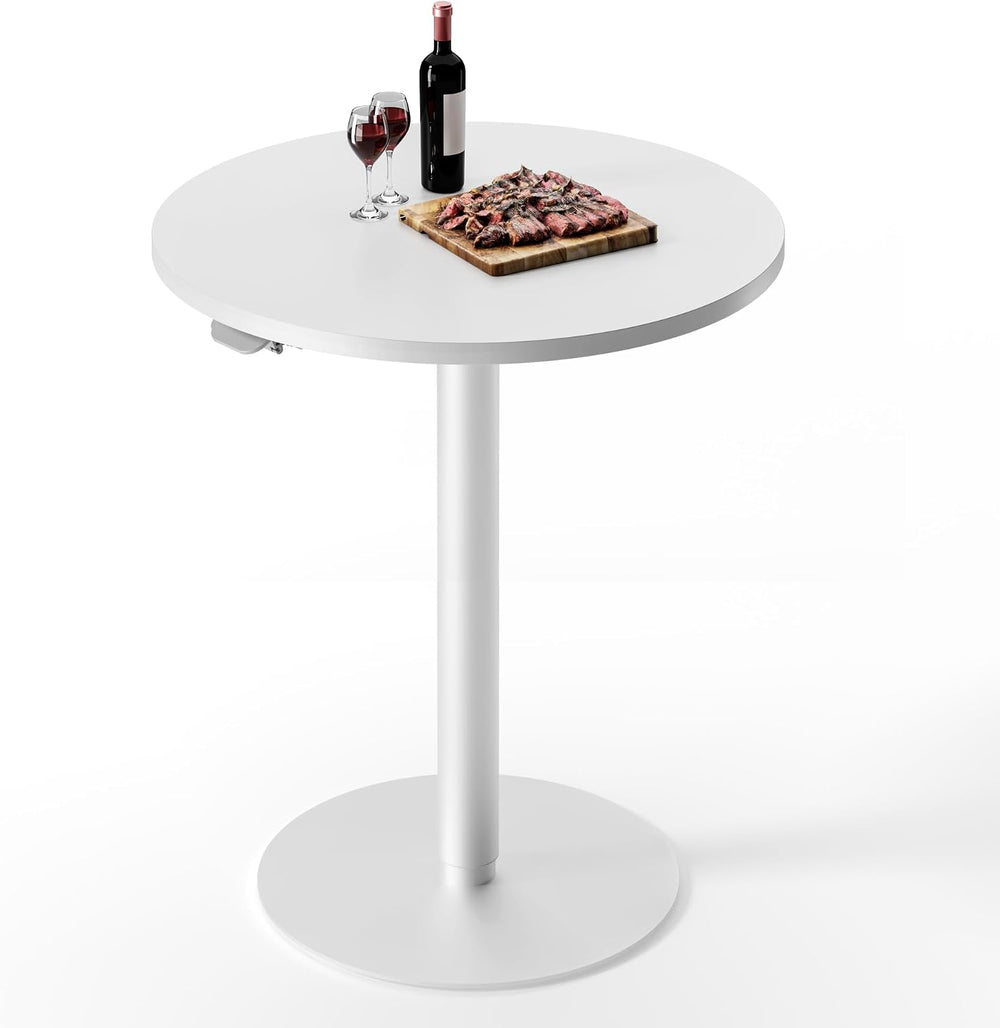 SANODESK 27.5'' Pneumatic Height Adjustable Round Dining Table Bar Table