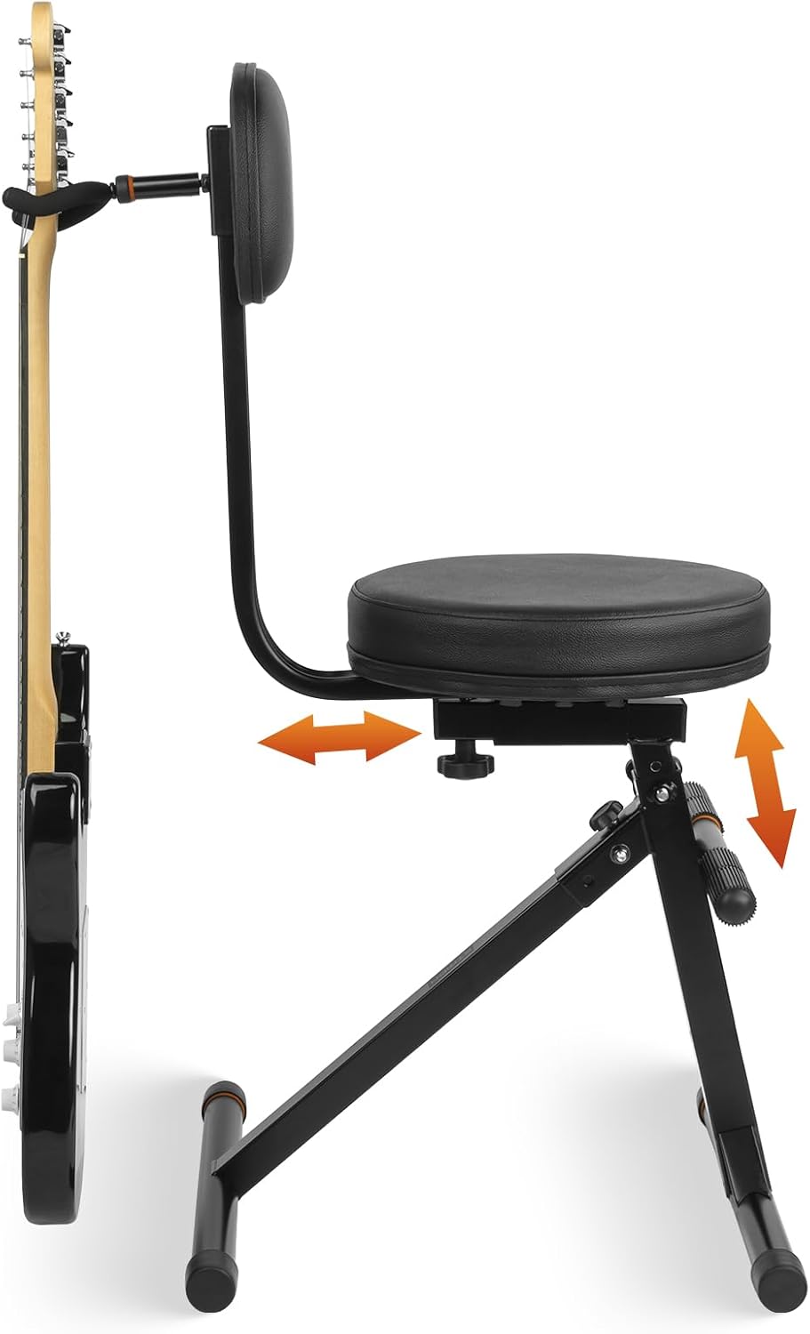 STRICH Guitar Stool With Backrest, Height Adjustable Seat With Hanger for Aco...