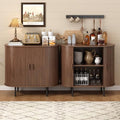 ONBRILL 31.5" Sideboard Buffet Cabinet Sliding Door/Adjustable Shelf Walnut