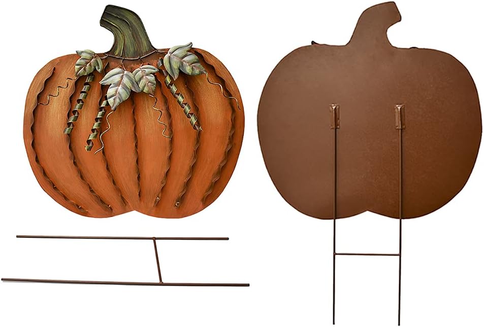 Pumpkin Garden Stake Metal Pumpkin Yard Sign Fall Decor Decorative Pumpkin