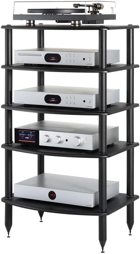Pangea Audio Vulcan Five Shelf Audio Rack, Media Stand, and Components Cabine...