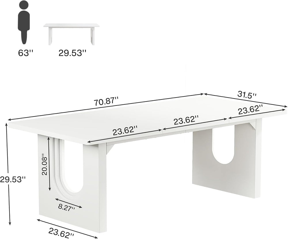 Tribesigns Modern Dining Table for 6 to 8 People, 71" Large Kitchen Dini...