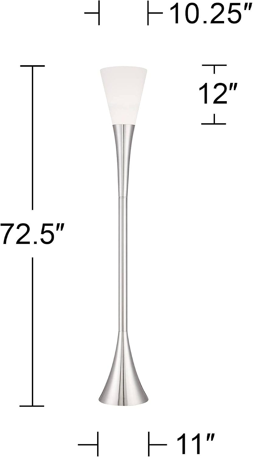 Piazza 72 1/2" Tall Brushed Nickel Modern Torchiere Floor Lamp