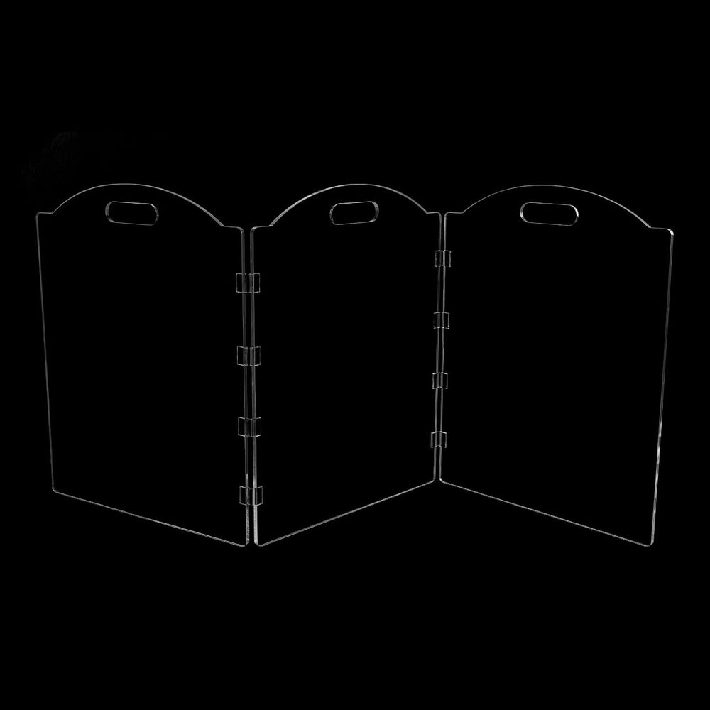 Clear Acrylic Freestanding Dog Gates for the House – Folding 3-Panel Pet Gate...