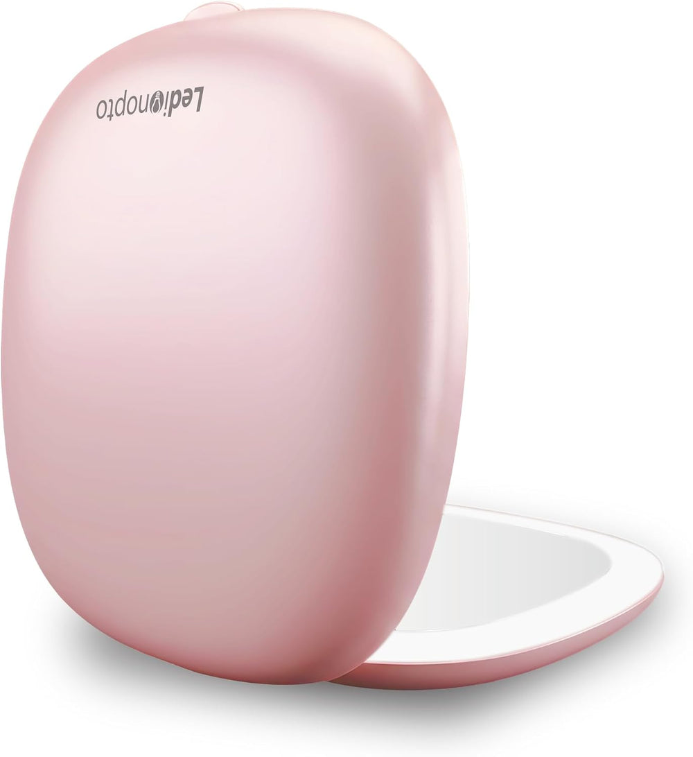 Lighted Travel Makeup Mirror, Rechargeable with 10x Magnifying