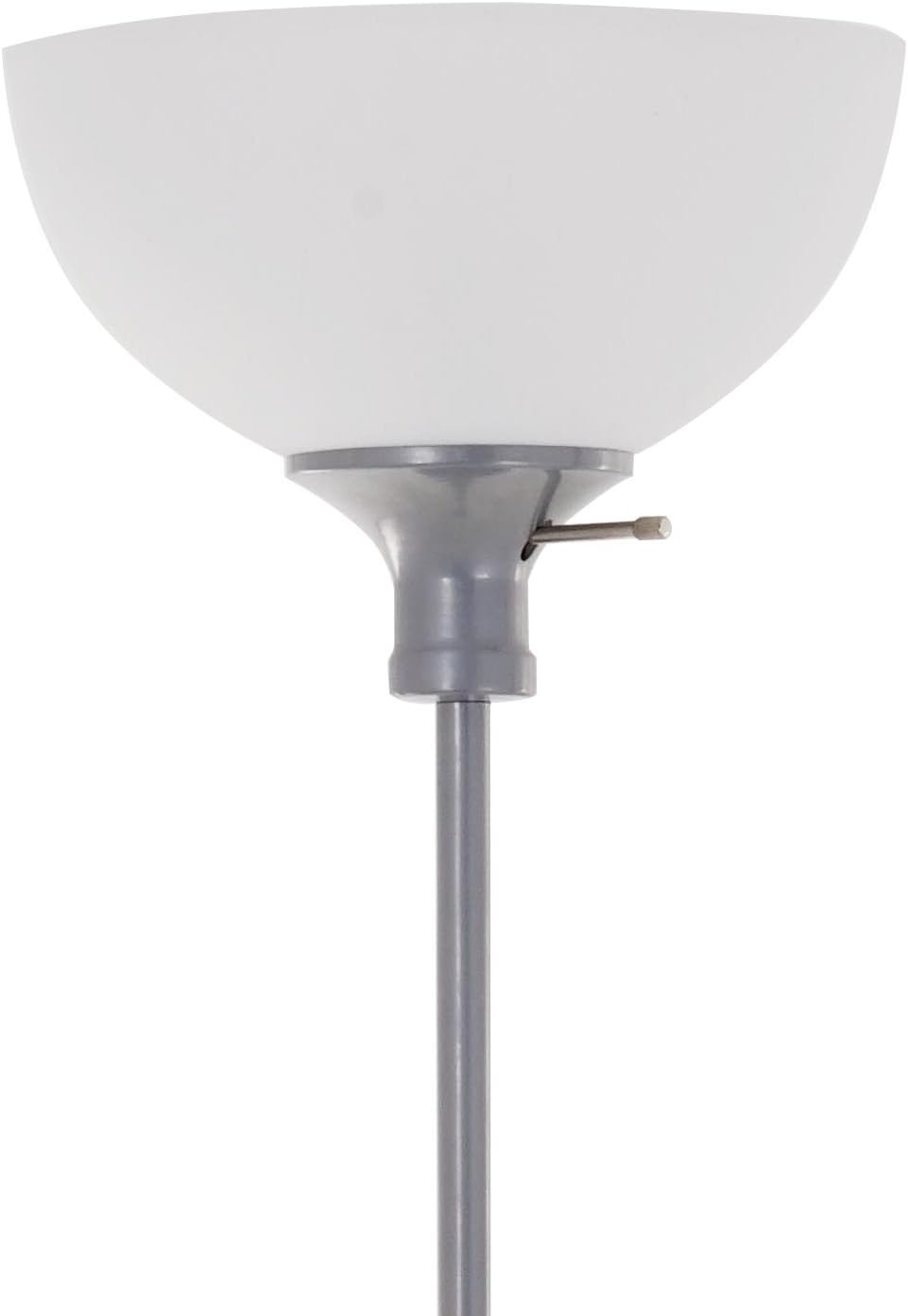 Catalina Lighting Traditional 3-Way Metal Torchiere Floor Lamp with White Pla...