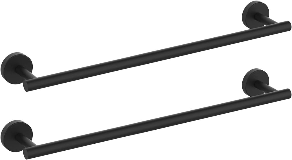 Newfun 24 Inch Matte Black Bathroom Towel Bar, 2Pcs