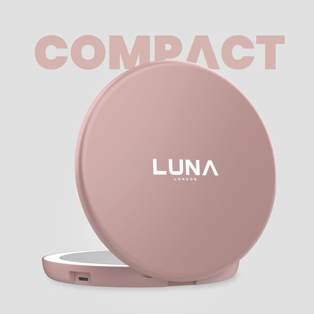 LUNA London Compact Travel Mirror | Travel Makeup Mirror with Light | LED Lig...