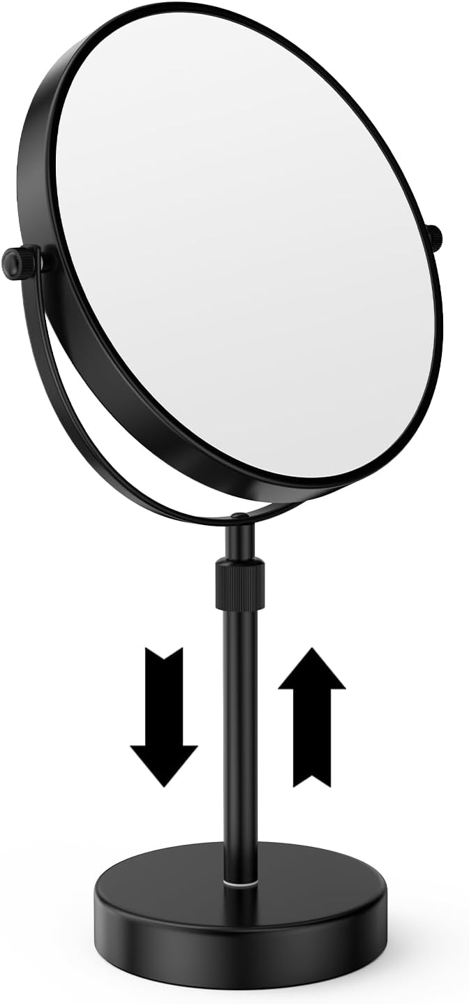 Nicesail Adjustable Makeup Magnified Mirror Matte Black 10X 15 L x 9" W