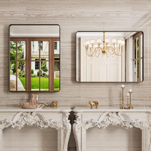 JISOSO Bathroom Vanity Mirror, Black Framed Mirror for Over Sink 20x30