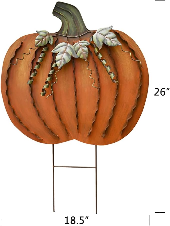 Pumpkin Garden Stake Metal Pumpkin Yard Sign Fall Decor Decorative Pumpkin