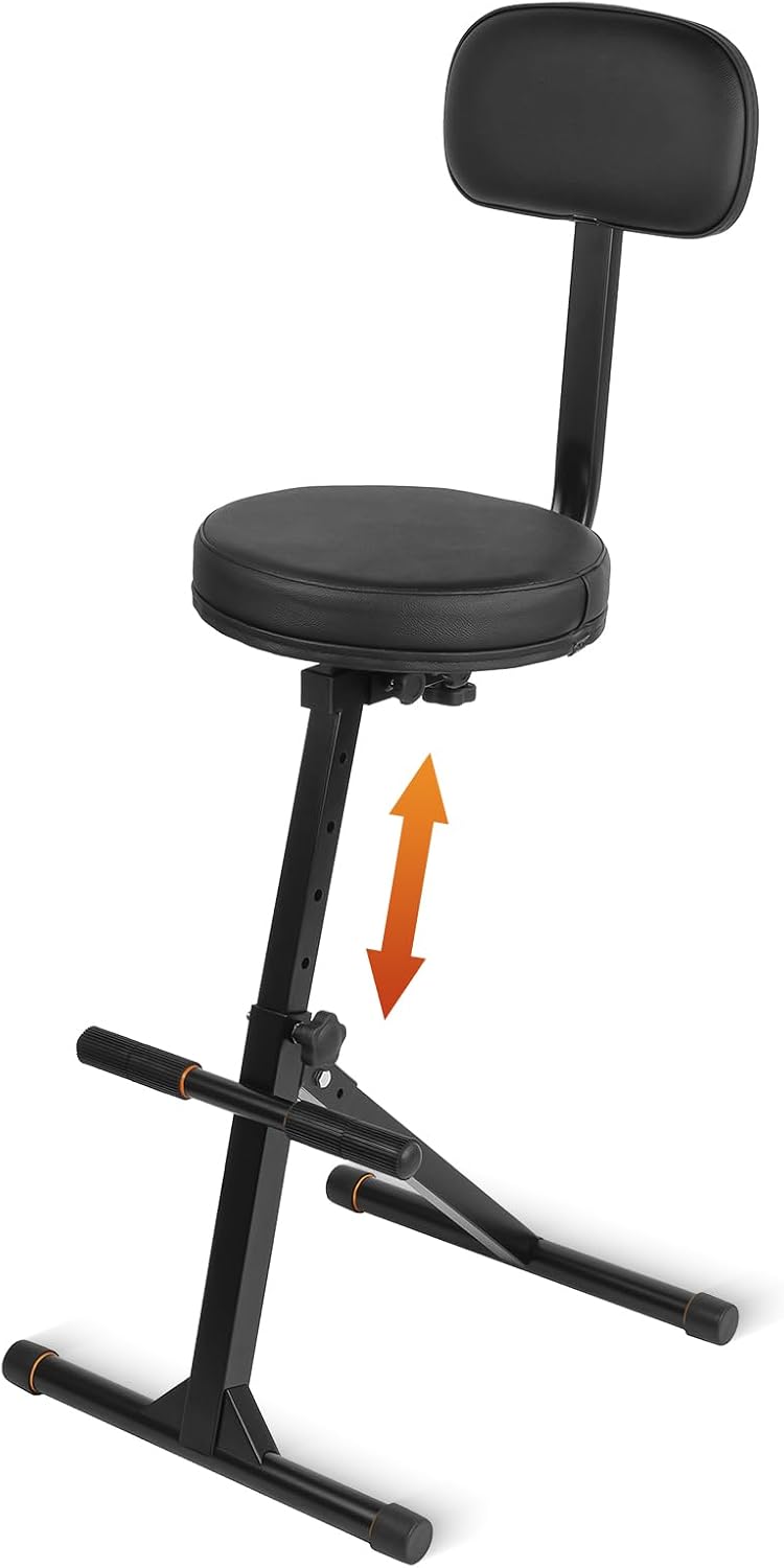 STRICH Guitar Stool With Backrest, Height Adjustable Seat With Hanger for Aco...