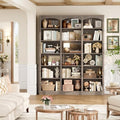 FACBOTALL 71" Triple Wide Bookshelf, 6 Tier Bookshelf, Large Arch Bookcase