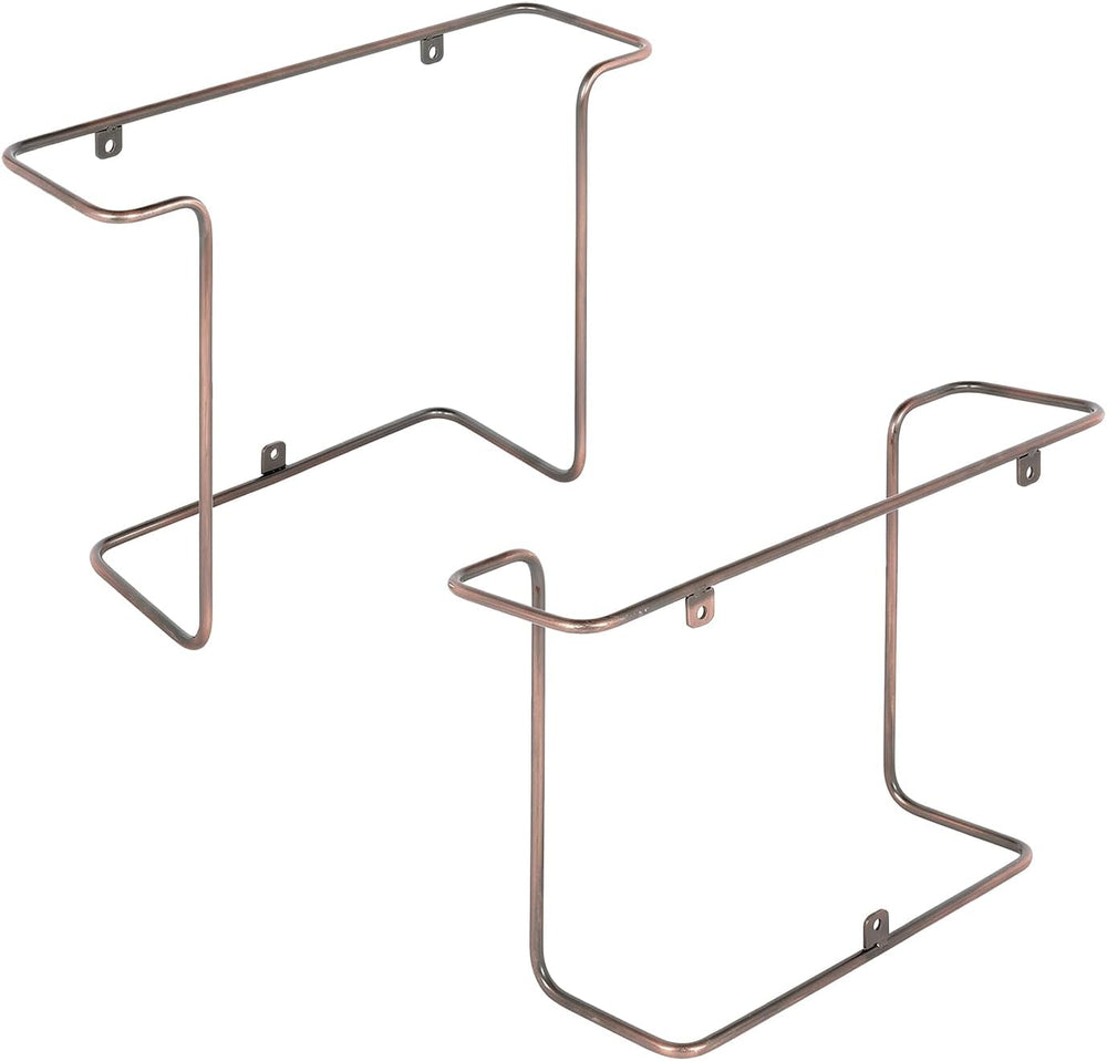 MyGift Copper Metal Wall Mounted Vinyl Record Display Shelves, Set of 2