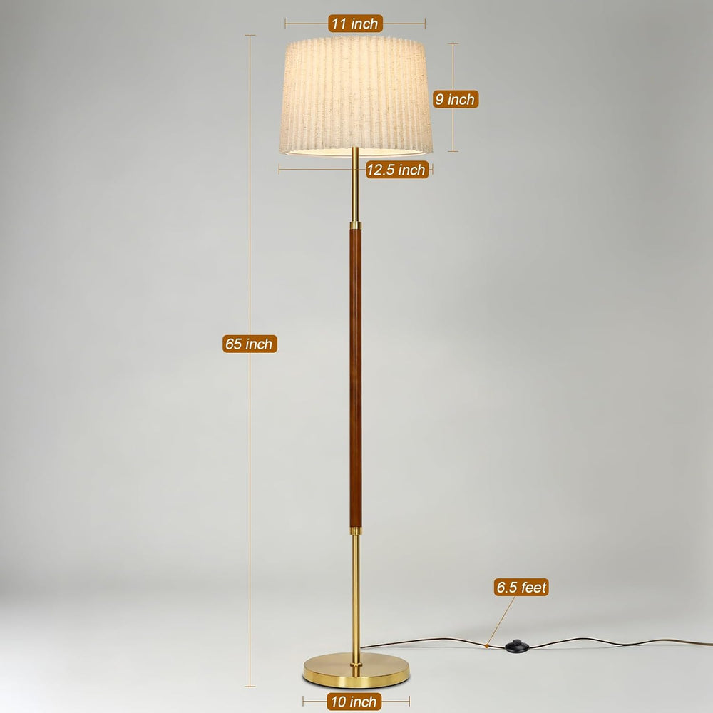Cinyirong 65 Inch Tall Gold Vintage Floor Lamp for Living Room & Bedroom
