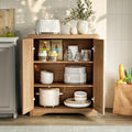 Memobarco 29" Fluted Sideboard Buffet Cabinet with Storage,Natural Oak