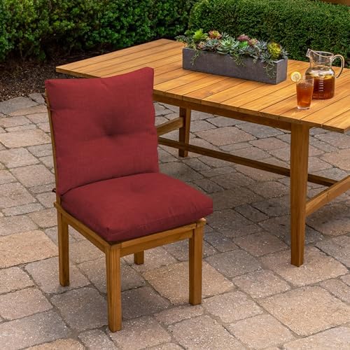 Arden Outdoor Tufted Dining Chair Cushion, 21x40, Ruby Red
