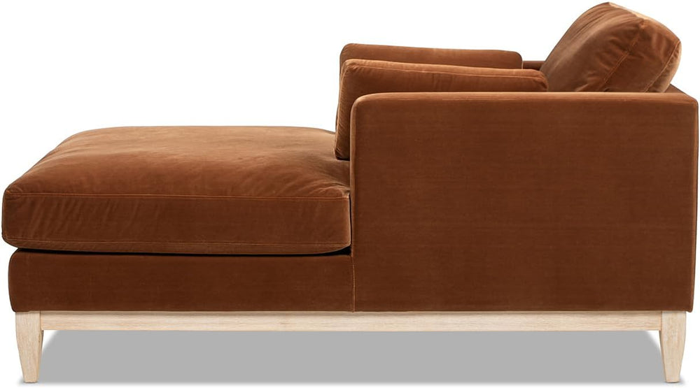 Jennifer Taylor Home Knox 65" Modern Farmhouse Chaise Lounge Chair, Burn...