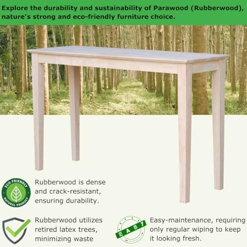 IC International Concepts Solid Wood Shaker Console Table, 48" Long