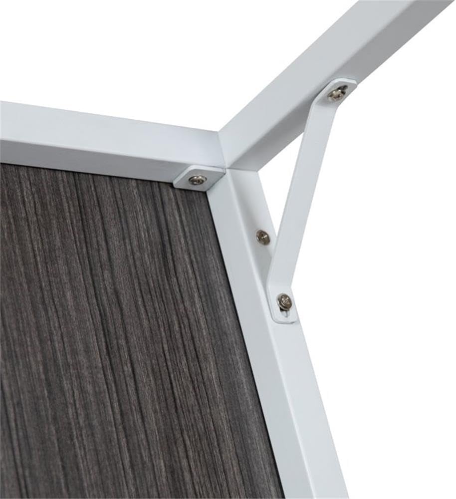 Flash Furniture Industrial Desk, 47", Rustic Gray/White