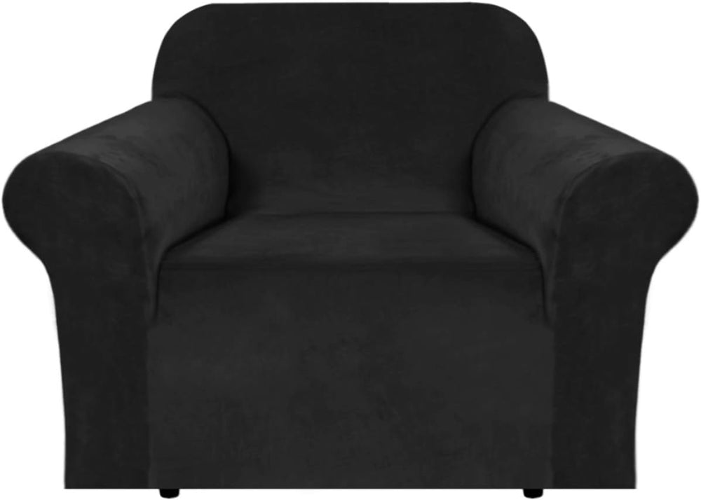 H.VERSAILTEX Stretch Velvet Armchair Cover Couch Covers 1 Cushion Chair Slipc...