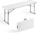 Byliable Folding Table 6FT Narrow Portable Plastic Heavy Duty Table, White