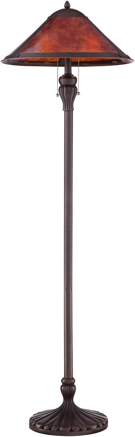 Capistrano 57 1/2" Tall Pull Chain Mica Shade Floor Lamp Living Room