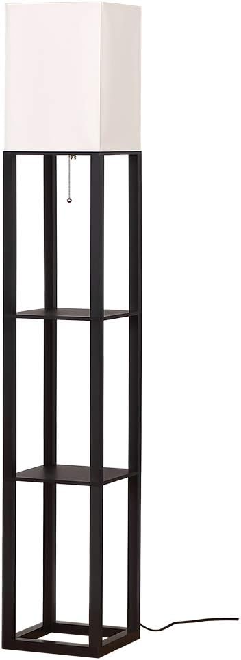Floor Lamp,Lamp with Shelves,Floor Light for Living Room,Bedroom,Wood,Black