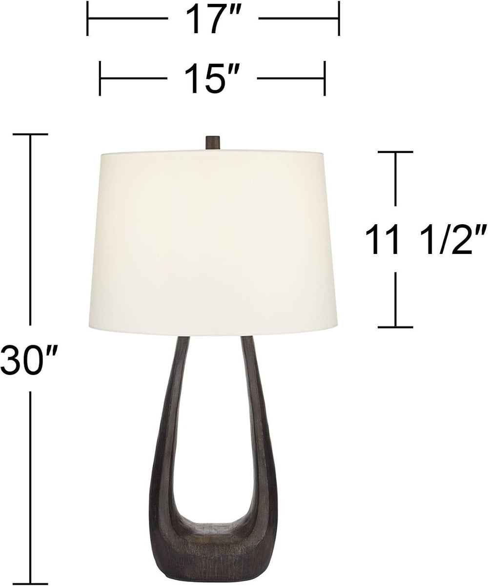 Possini Euro Design Woodwork 30" Large Table Lamp Black Finish Open Base
