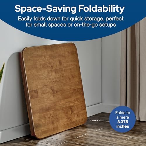 Stakmore Classic Straight Edge Square Wood Folding Table, 32x32, Fruitwood