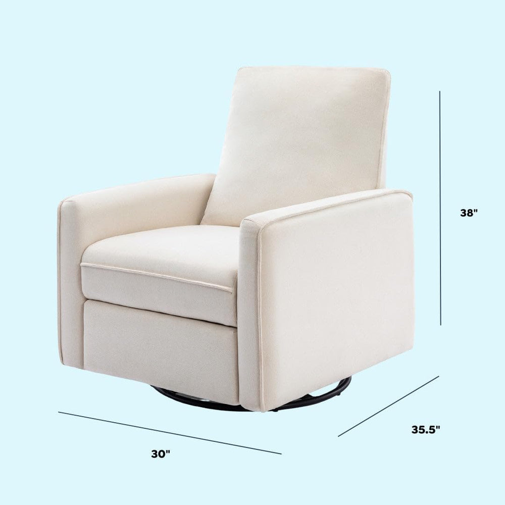DaVinci Penny Swivel Glider Recliner, Performance Cream Eco-Weave