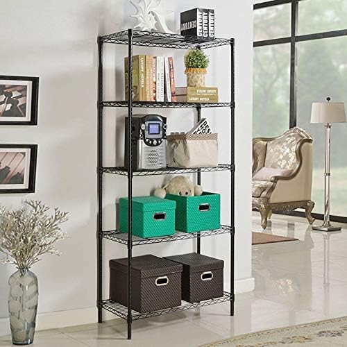 BestOffice | 5-Tier Wire Shelf | 36" x 14" x 72" | Black