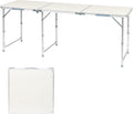 6.0 Ft Folding Portable Camping Table, White