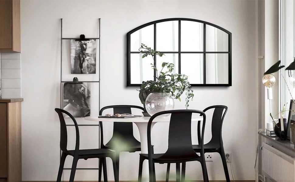 WAMIRRO Wide Window Pane Black Mirror, 28"X42"