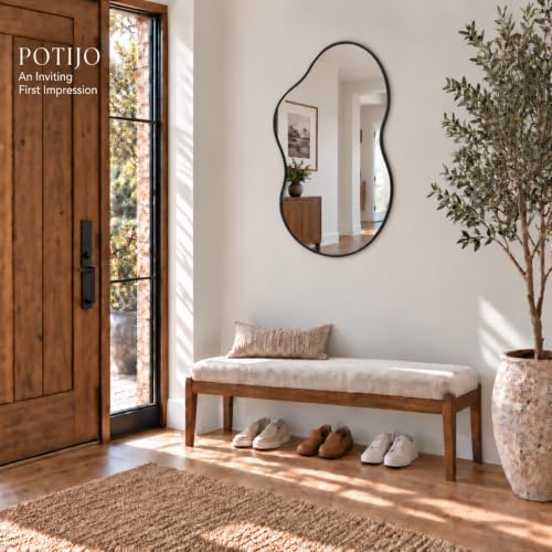 Irregular Wall Mirror 24×40 Inch Black