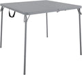 CoscoProducts COSCO XL 38.5" Half Card w/Handle Indoor & Outdoor, Portable, Wheelchair Accessible, Camping, Tailgating, & Crafting Folding Table, Gray, 1-Pack,Grey
