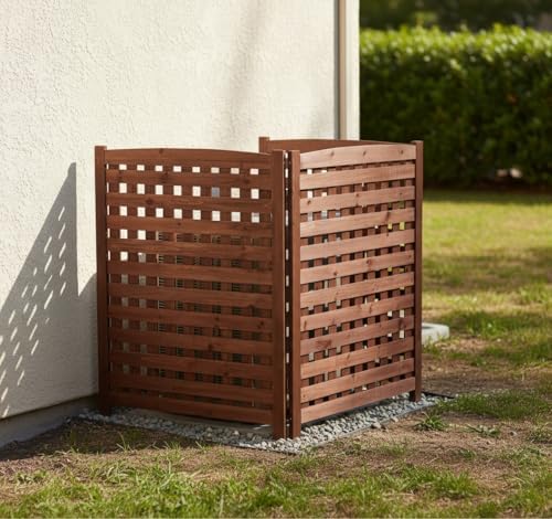 Knocbel Privacy Screen Solid Wood Decorative Fences Air Conditioner Fence Tra...