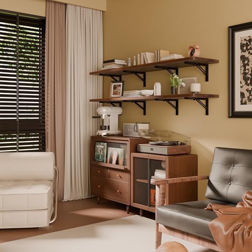 IAE Wall Mounted Folding Table with Pine Wood,72" x 16"Floating Wall Desk