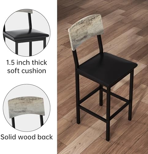 AWQM 5-Piece Dining Table Set, Kitchen Table Set for 4 (Gray)