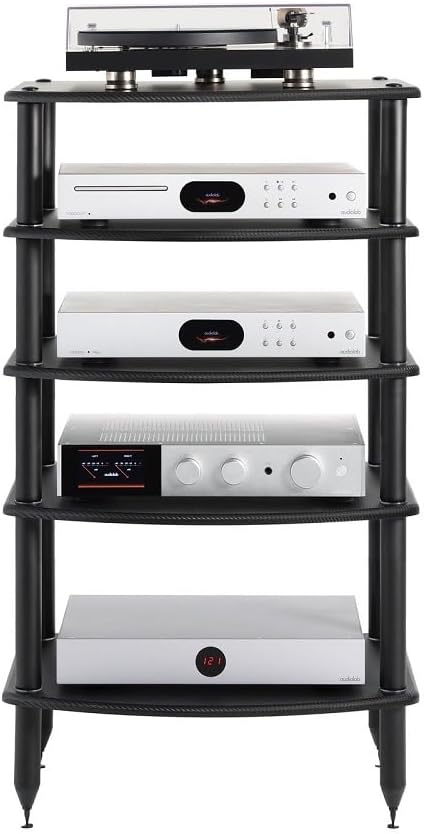 Pangea Audio Vulcan Five Shelf Audio Rack, Media Stand, and Components Cabine...