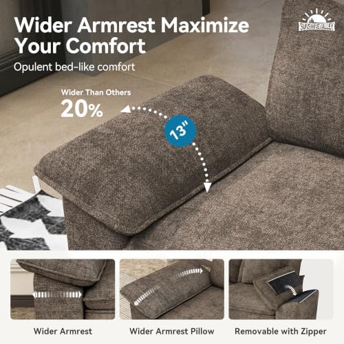 SUNSHINE VALLEY 3-Piece Modular Sectional Couch Set with Armchair Loveseat