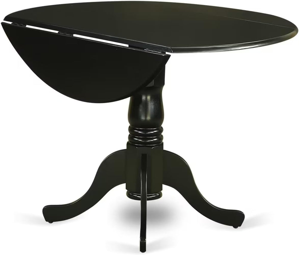 East West Furniture DLT-BLK-TP Dublin Modern Kitchen Table - a Round Dining T...