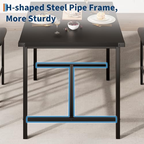 GarveeHome Dining Table Set for 2 with Corner Protector, Kitchen Table Set w/Footrest & Backrest, Counter Height Table with 2 Upholstered Bar Chairs, for Small Space, Retro Black