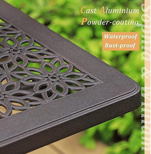 Sophia & William Cast Aluminium Bar Height Outdoor Table, Square