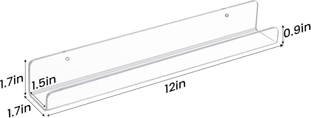 upsimples 18 Pcs 12" Vinyl Record Wall Mount Shelves, Clear Acrylic Display