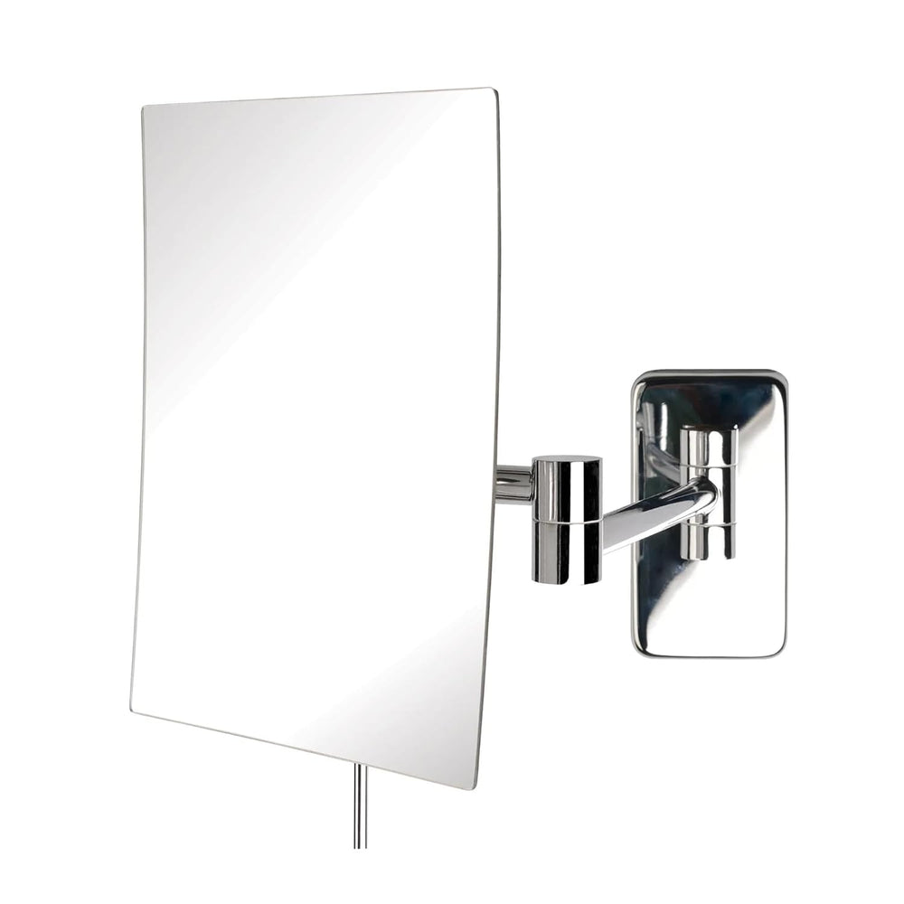 JERDON Wall-Mounted Makeup Mirror - 5X Magnification - Chrome - JRT695C