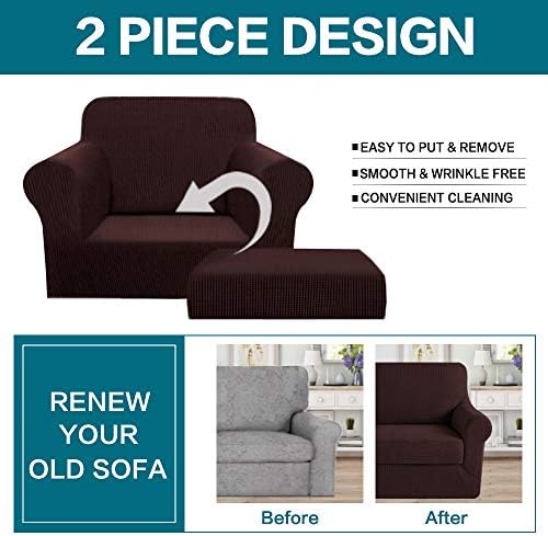Turquoize 2 Piece Chair Covers Chair Slipcovers for Living Room Armchair Sofa...