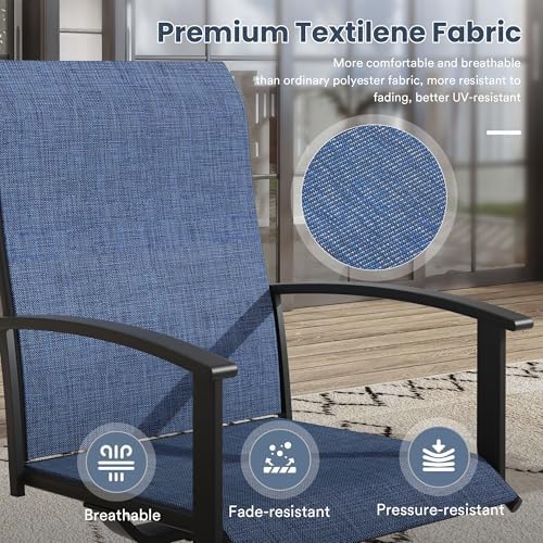 VICLLAX 3-Piece Patio Dining Set, Square Outdoor Table & Swivel Chairs