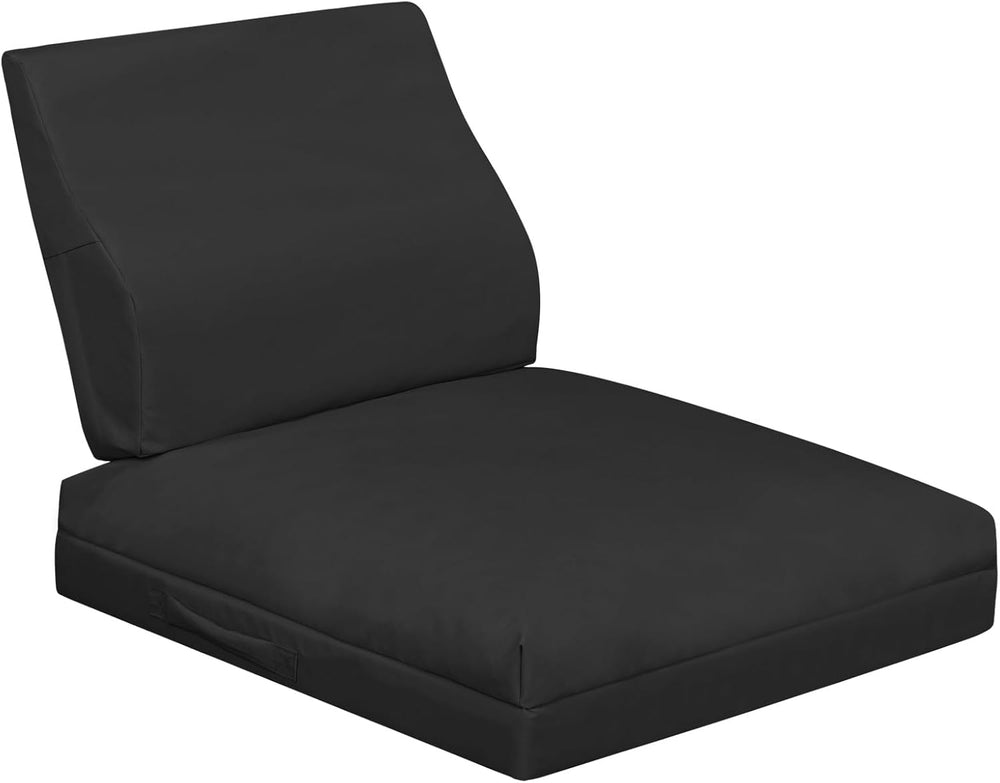baibu Outdoor Waterproof Patio Seat Cushions Set, 22 x 22 x 4 Inch, Black