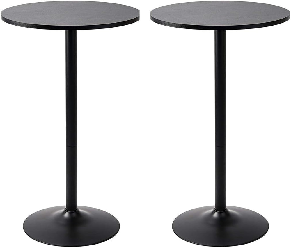 Pearington Santina 2 Pack Round Bar and Pub Table, Black